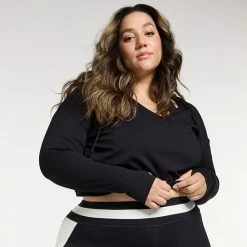 Plus Size FLX Surplice Lightweight Hoodie Chic Burgundy -FLX stop unnamed file 1803