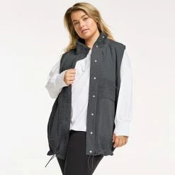 Plus Size FLX Boucle Mixed-Media Vest Plum Sherry 9 Plus Size FLX Boucle Mixed-Media Vest Plum Sherry -FLX stop unnamed file 182