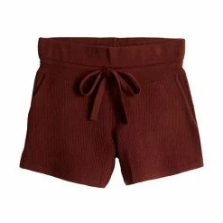 Women's FLX Ribbed High-Waisted Sweater Shorts Ivory Silk -FLX stop unnamed file 1823