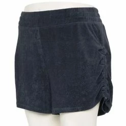 Plus Size FLX High-Waisted Terry Cloth Shorts Plum Sherry -FLX stop unnamed file 1842