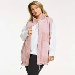 Plus Size FLX Boucle Mixed-Media Vest Plum Sherry 12 Plus Size FLX Boucle Mixed-Media Vest Plum Sherry -FLX stop unnamed file 185