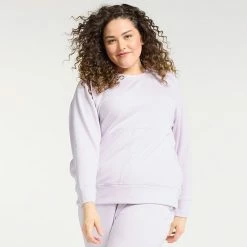 Plus Size FLX Crewneck Waffle Tunic Grape Fondant -FLX stop unnamed file 1851