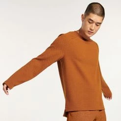 Men's FLX Commuter Fleece Crew Khaki Safari -FLX stop unnamed file 1897