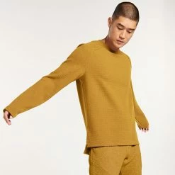 Men's FLX Commuter Fleece Crew Khaki Safari -FLX stop unnamed file 1899