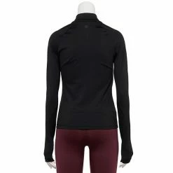 Women's FLX Ascent Quarter-Zip Mockneck Compression Top Mneral Black -FLX stop unnamed file 1945