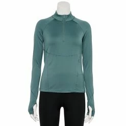 Women's FLX Ascent Quarter-Zip Mockneck Compression Top Mneral Black -FLX stop unnamed file 1947