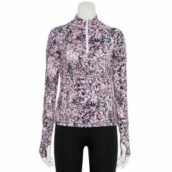 Women's FLX Ascent Quarter-Zip Mockneck Compression Top Mneral Black -FLX stop unnamed file 1950