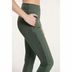 Women's FLX Mixed-Media High-Waisted Leggings With Zip Pockets Midnight Flood -FLX stop unnamed file 1966