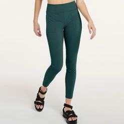 Women's FLX Mixed-Media High-Waisted Leggings With Zip Pockets Midnight Flood -FLX stop unnamed file 1968