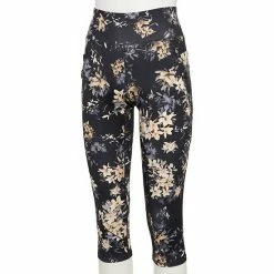 Women's FLX Ascent High-Waisted Capri Leggings Pitch Black Floral