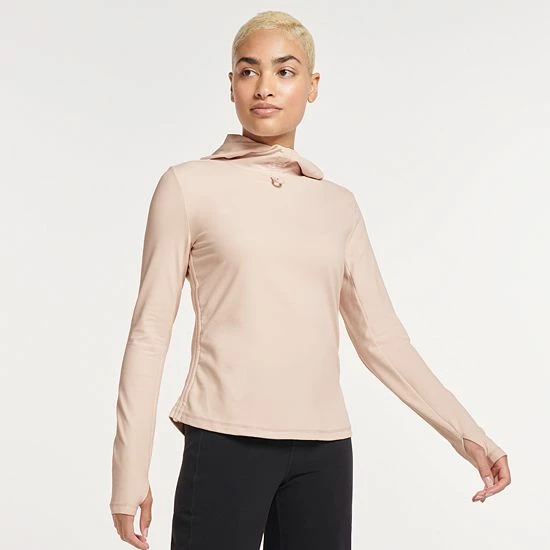 Women's FLX Affirmation Hooded Mockneck Top Plum Pie 9 Women's FLX Affirmation Hooded Mockneck Top Plum Pie - Image 7