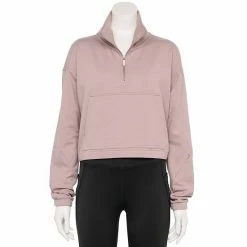 Women's FLX Embrace Quarter-Zip French Terry Sweatshirt Cool Daisy -FLX stop unnamed file 204