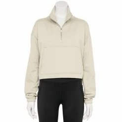 Women's FLX Embrace Quarter-Zip French Terry Sweatshirt Cool Daisy -FLX stop unnamed file 205