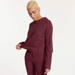 Women's FLX Side Slit Lightweight Hoodie Plum Pie -FLX stop unnamed file 2086