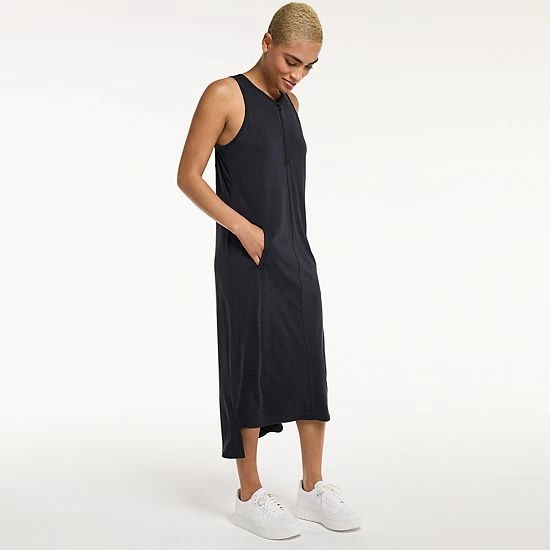 Women's FLX Front-Zipper Racerback Midi Dress Leisure Beige Women's FLX Front-Zipper Racerback Midi Dress Leisure Beige -FLX stop unnamed file 2091