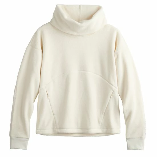 Women's FLX Funnel Neck Velour Pullover Mineral Black 4 Women's FLX Funnel Neck Velour Pullover Mineral Black - Image 2