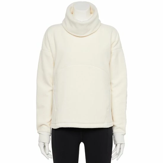 Women's FLX Funnel Neck Velour Pullover Mineral Black 5 Women's FLX Funnel Neck Velour Pullover Mineral Black - Image 3