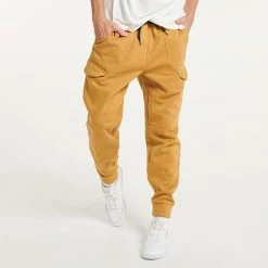 Men's FLX Comfort Fleece Cargo Joggers Black Steam Heather