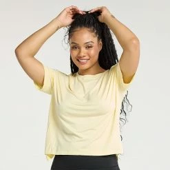 Women's FLX Core Drop-Shoulder Tee Grace Yellow -FLX stop unnamed file 2180