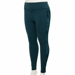 Plus Size FLX Affirmation Velvet Panel High-Waisted Leggings Midnight Flood -FLX stop unnamed file 2197