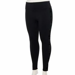 Plus Size FLX Affirmation Velvet Panel High-Waisted Leggings Midnight Flood -FLX stop unnamed file 2198