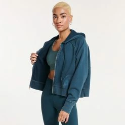 Women's FLX Embrace Fleece Boxy Zip-Up Hoodie Sand Trap -FLX stop unnamed file 2204