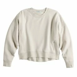 Women's FLX Embrace Crewneck Sweatshirt Ivory Silk -FLX stop unnamed file 2231