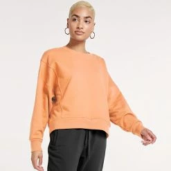 Women's FLX Embrace Crewneck Sweatshirt Ivory Silk -FLX stop unnamed file 2232