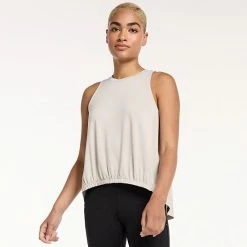 Women's FLX Commuter Mixed-Media Sleeveless Top Sand Trap -FLX stop unnamed file 2246