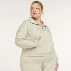 Plus Size FLX Embrace Quarter-Zip Sweatshirt Petalwood -FLX stop unnamed file 2251
