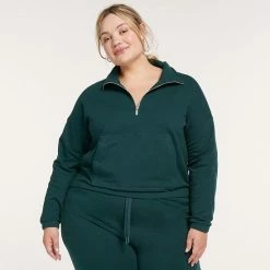 Plus Size FLX Embrace Quarter-Zip Sweatshirt Petalwood -FLX stop unnamed file 2253