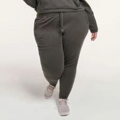 Plus Size FLX Embrace High-Waisted Banded-Bottom Sweatpants Sand Trap -FLX stop unnamed file 2259
