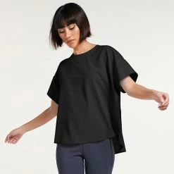 Women's FLX Drop-Shoulder Woven Tee Modern White -FLX stop unnamed file 2277