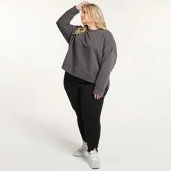 Plus Size FLX Embrace Side-Zip Crewneck Sweatshirt Midnight Flood -FLX stop unnamed file 2350