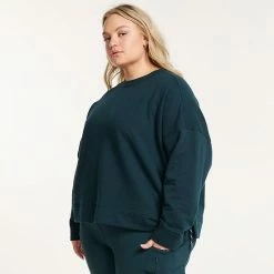 Plus Size FLX Embrace Side-Zip Crewneck Sweatshirt Midnight Flood -FLX stop unnamed file 2351