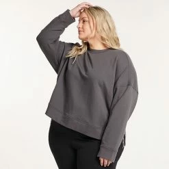 Plus Size FLX Embrace Side-Zip Crewneck Sweatshirt Midnight Flood -FLX stop unnamed file 2352