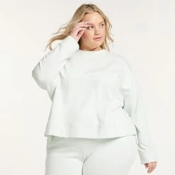 Plus Size FLX Embrace Side-Zip Crewneck Sweatshirt Midnight Flood -FLX stop unnamed file 2353