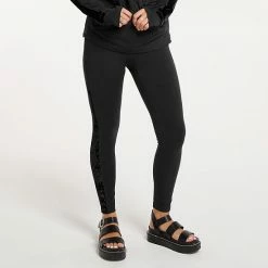 Women's FLX Affirmation Velvet Panel High-Waisted Leggings Midnight Flood -FLX stop unnamed file 2387