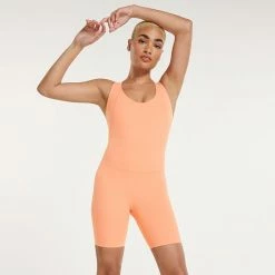 Women's FLX Affirmation Cross-Back Sleeveless Bodysuit Southern Peach -FLX stop unnamed file 2407