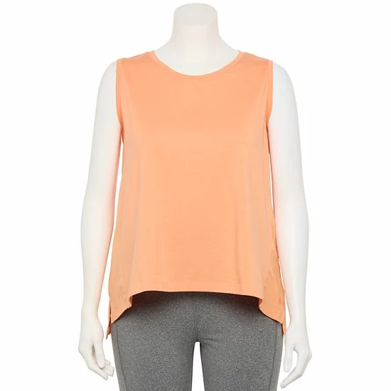 Plus Size FLX Core High-Low Tank Southern Peach Plus Size FLX Core High-Low Tank Southern Peach -FLX stop unnamed file 2411