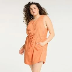 Plus Size FLX Woven Tank Dress With Built-In Shorts Cascading Floral -FLX stop unnamed file 2416