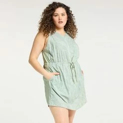 Plus Size FLX Woven Tank Dress With Built-In Shorts Cascading Floral -FLX stop unnamed file 2417