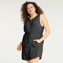 Plus Size FLX Woven Tank Dress With Built-In Shorts Cascading Floral -FLX stop unnamed file 2418