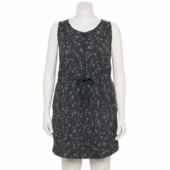 Plus Size FLX Woven Tank Dress With Built-In Shorts Cascading Floral -FLX stop unnamed file 2419