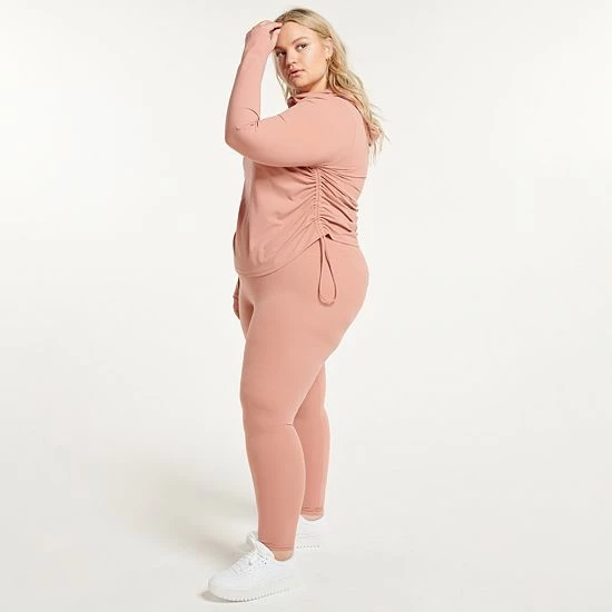 Plus Size FLX Affirmation Hooded Mockneck Top Plum Pie 5 Plus Size FLX Affirmation Hooded Mockneck Top Plum Pie - Image 3