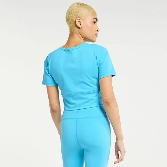 Women's FLX Affirmation Crop Top Mint Crackle 4 Women's FLX Affirmation Crop Top Mint Crackle - Image 2