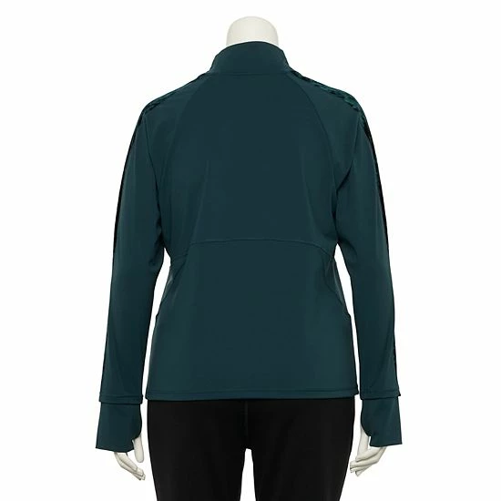 Plus Size FLX Affirmation Velvet-Trim Mockneck Top Mineral Black Plus Size FLX Affirmation Velvet-Trim Mockneck Top Mineral Black -FLX stop unnamed file 2529