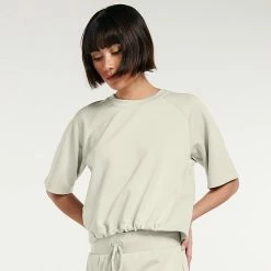 Women's FLX Banded-Bottom Crewneck Crop Top Mint Crackle 6 Women's FLX Banded-Bottom Crewneck Crop Top Mint Crackle -FLX stop unnamed file 2555