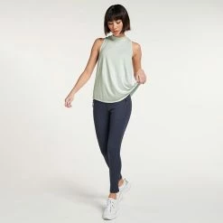 Women's FLX Commuter Mockneck Ribbed Tank Sand Trap -FLX stop unnamed file 2561