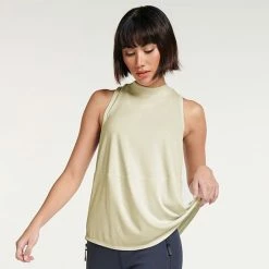 Women's FLX Commuter Mockneck Ribbed Tank Sand Trap -FLX stop unnamed file 2562